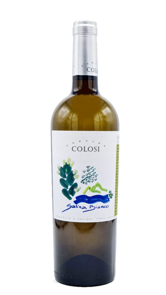 bottiglia di vino bianco cantina Colosi Salina bianco 75 centilitri