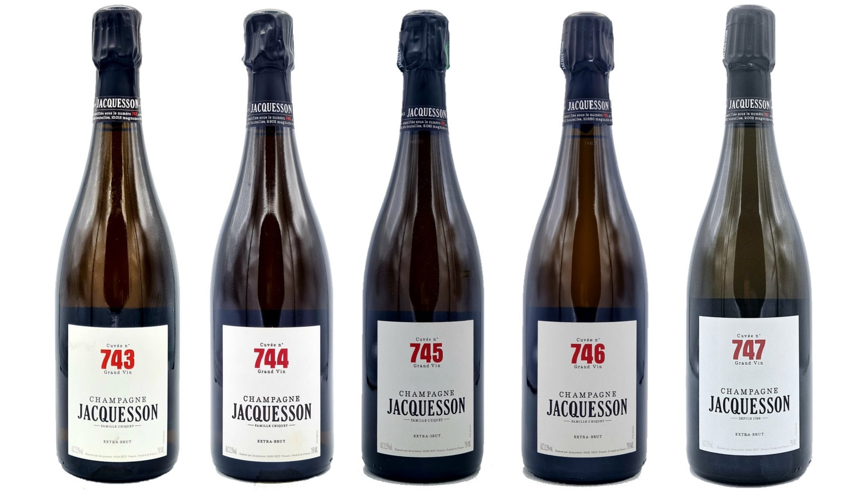 Jacquesson - Verticale Champagne Couvèe n. 743 - 744 - 745 - 746 - 747