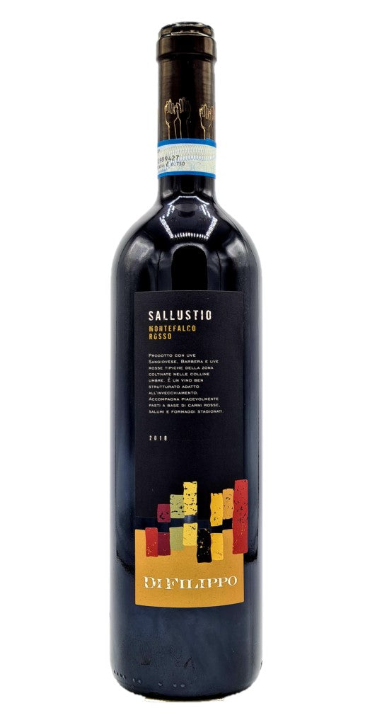 bottiglia di vino rosso Sallustio Montefalco rosso DOC Azienda agricola di filippo biologico annata 2018 cl 75