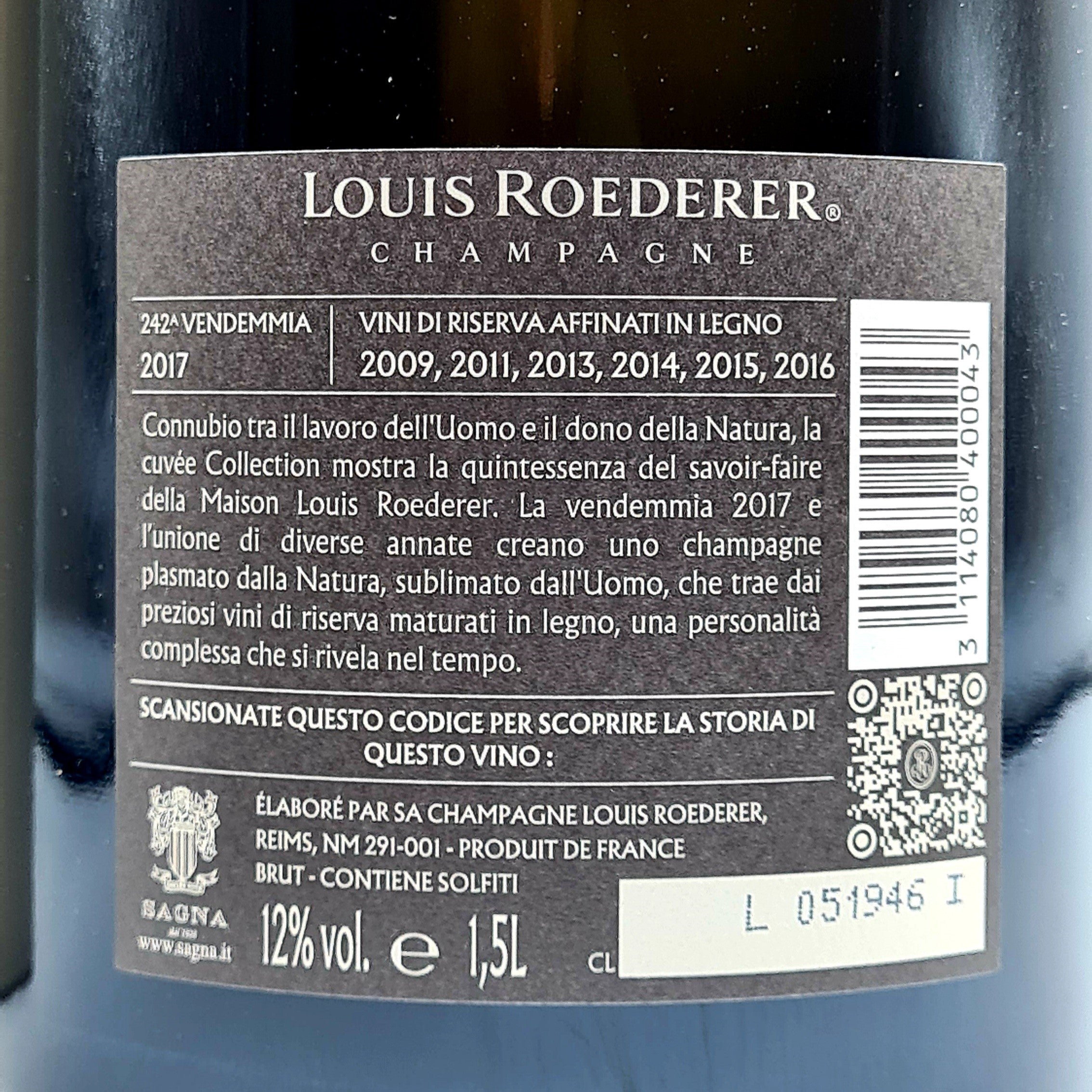 Louis Roederer - Chapagne Brut 'Collection 242' Magnum cl150 con astuccio